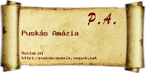 Puskás Amázia névjegykártya